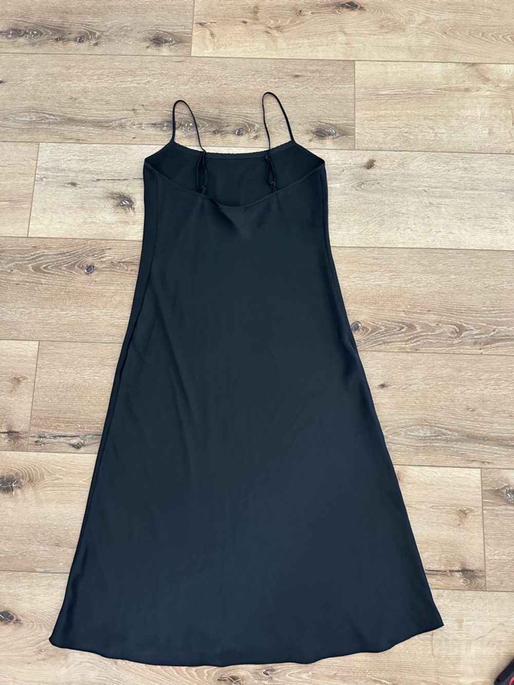 CRUZ Black Silky Satin Slip Dress Midi Cocktail Resort - Picture 5 of 8